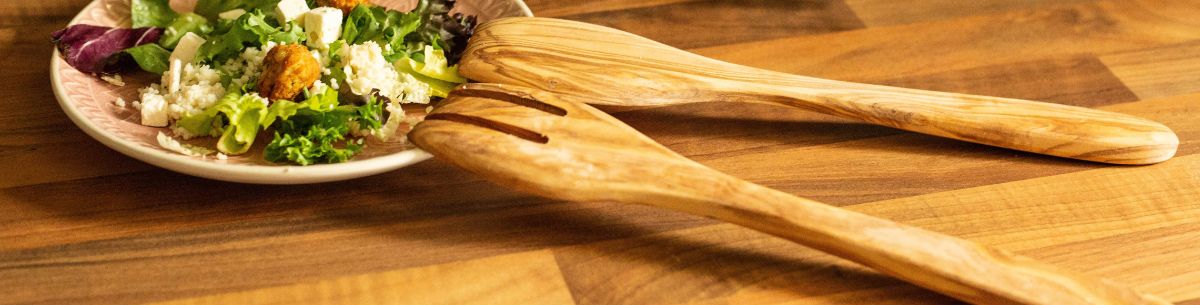 Olive Wood Salad Servers